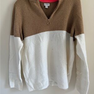 J. Crew Women's Cowl Neck Sweater in Brown and Cream